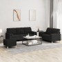 Juego de sofás con cojines 3 piezas tela negro de , Sofás - Ref: Foro24-3201334, Precio: 543,73 €, Descuento: %