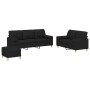 Juego de sofás con cojines 3 piezas tela negro de , Sofás - Ref: Foro24-3201334, Precio: 543,73 €, Descuento: %