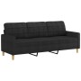 Juego de sofás con cojines 3 piezas tela negro de , Sofás - Ref: Foro24-3201334, Precio: 543,73 €, Descuento: %