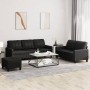 Juego de sofás con cojines 3 piezas cuero sintético negro de , Sofás - Ref: Foro24-3201383, Precio: 525,97 €, Descuento: %