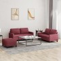 Juego de sofás con cojines 3 piezas tela rojo tinto de , Sofás - Ref: Foro24-3201458, Precio: 451,78 €, Descuento: %