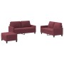 Juego de sofás con cojines 3 piezas tela rojo tinto de , Sofás - Ref: Foro24-3201458, Precio: 451,78 €, Descuento: %