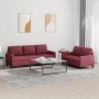 Juego de sofás con cojines 2 piezas tela rojo tinto de , Sofás - Ref: Foro24-3201466, Precio: 433,81 €, Descuento: %
