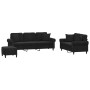 Juego de sofás con cojines 3 piezas terciopelo negro de , Sofás - Ref: Foro24-3202285, Precio: 641,03 €, Descuento: %