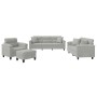 Juego de sofás con cojines 4 piezas tela microfibra gris claro de , Sofás - Ref: Foro24-3202309, Precio: 902,99 €, Descuento: %