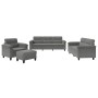 Juego de sofás con cojines 4 piezas tela microfibra gris oscuro de , Sofás - Ref: Foro24-3202298, Precio: 826,07 €, Descuento: %