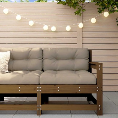 Sillón de jardín con cojines madera maciza de pino marrón miel de , Sofás modulares de exterior - Ref: Foro24-825572, Precio:...