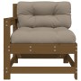 Sillón de jardín con cojines madera maciza de pino marrón miel de , Sofás modulares de exterior - Ref: Foro24-825572, Precio:...