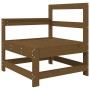 Sillón de jardín con cojines madera maciza de pino marrón miel de , Sofás modulares de exterior - Ref: Foro24-825572, Precio:...