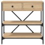 Mesa consola madera de ingeniería roble Sonoma 75x34,5x75 cm de , Mesas auxiliares - Ref: Foro24-833409, Precio: 101,24 €, De...