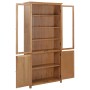 Estantería 4 puertas madera roble macizo y cristal 90x35x200cm de , Librerías y estanterías - Ref: Foro24-289180, Precio: 582...