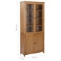 Estantería 4 puertas madera roble macizo y cristal 90x35x200cm de , Librerías y estanterías - Ref: Foro24-289180, Precio: 582...