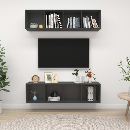 Muebles de salón de pared 2 uds madera ingeniería gris de , Muebles TV - Ref: Foro24-3079783, Precio: 115,02 €, Descuento: %