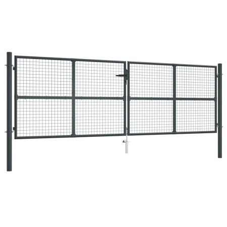Puerta de malla de jardín acero galvanizado gris 400x175 cm de , Puertas de jardín - Ref: Foro24-145778, Precio: 409,81 €, De...