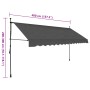 Toldo manual retráctil con LED gris antracita 400 cm de , Toldos - Ref: Foro24-145868, Precio: 133,48 €, Descuento: %