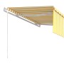 Toldo automático retráctil con persiana amarillo blanco 4x3 m de vidaXL, Toldos - Ref: Foro24-3069308, Precio: 594,36 €, Desc...