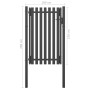 Puerta de valla para jardín de acero gris antracita 1x2 cm de , Puertas de jardín - Ref: Foro24-146330, Precio: 215,13 €, Des...