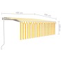 Toldo automático retráctil con persiana amarillo blanco 4x3 m de vidaXL, Toldos - Ref: Foro24-3069308, Precio: 594,36 €, Desc...