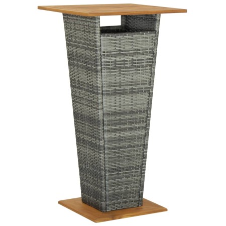 Mesa alta ratán sintético y madera de acacia gris 60x60x110 cm de , Mesas de jardín - Ref: Foro24-313464, Precio: 169,97 €, D...