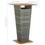 Mesa alta ratán sintético y madera de acacia gris 60x60x110 cm de , Mesas de jardín - Ref: Foro24-313464, Precio: 169,97 €, D...