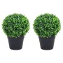 Plantas de boj artificial 2 uds forma bola maceta verde 27 cm de , Flora artificial - Ref: Foro24-336520, Precio: 40,45 €, De...