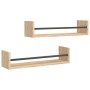 Estantes de pared con barras 2 uds roble Sonoma 60x16x14 cm de , Estantes y estanterías - Ref: Foro24-835435, Precio: 24,94 €...