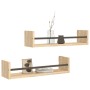 Estantes de pared con barras 2 uds roble Sonoma 60x16x14 cm de , Estantes y estanterías - Ref: Foro24-835435, Precio: 24,94 €...
