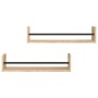 Estantes de pared con barras 2 uds roble Sonoma 60x16x14 cm de , Estantes y estanterías - Ref: Foro24-835435, Precio: 24,94 €...