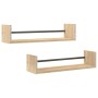 Estantes de pared con barras 2 uds roble Sonoma 60x16x14 cm de , Estantes y estanterías - Ref: Foro24-835435, Precio: 24,94 €...