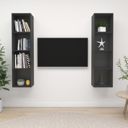 Muebles de salón de pared 2 piezas madera de ingeniería gris de , Muebles TV - Ref: Foro24-3079864, Precio: 115,02 €, Descuen...
