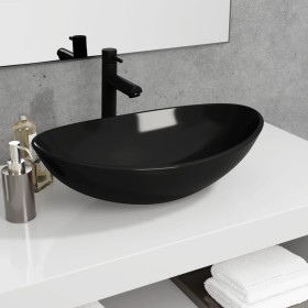 Lavabo de vidrio templado negro 54,5x35x15,5 cm de , Lavabos - Ref: Foro24-345250, Precio: 114,88 €, Descuento: %