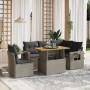 Set de muebles de jardín 6 pzas y cojines ratán sintético gris en Conjuntos de jardín | Comprar online en Foru.es