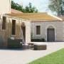 Toldo de pie retráctil manual amarillo y blanco 450x300 cm de vidaXL, Toldos - Ref: Foro24-3069558, Precio: 481,63 €, Descuen...