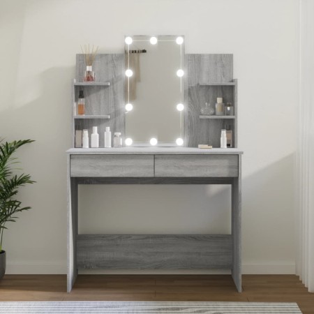Tocador con LED gris sonoma 96x40x142 cm de , Tocadores para dormitorios - Ref: Foro24-820488, Precio: 187,80 €, Descuento: %