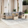 Set sofás de jardín 7 piezas y cojines ratán sintético beige en Conjuntos de jardín | Comprar online en Foru.es