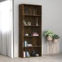 Estantería 5 baldas contrachapada roble ahumado 80x30x189 cm de , Librerías y estanterías - Ref: Foro24-815402, Precio: 130,4...
