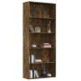 Estantería 5 baldas contrachapada roble ahumado 80x30x189 cm de , Librerías y estanterías - Ref: Foro24-815402, Precio: 130,4...
