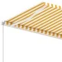 Toldo de pie retráctil manual amarillo y blanco 450x300 cm de vidaXL, Toldos - Ref: Foro24-3069558, Precio: 481,63 €, Descuen...