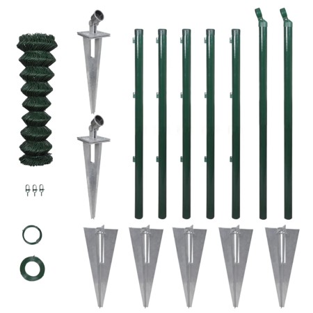 Valla metálica con estacas postes acero galvanizado 1,25x15 m de , Paneles de vallas - Ref: Foro24-140751, Precio: 222,88 €, ...