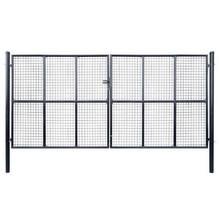 Puerta de malla de jardín acero galvanizado 400x175 cm gris de , Puertas de jardín - Ref: Foro24-143378, Precio: 675,16 €, De...