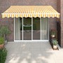 Toldo retráctil aluminio y tela amarillo y blanco 3,5x2,5 m de , Toldos - Ref: Foro24-3154432, Precio: 227,77 €, Descuento: %