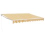 Toldo retráctil aluminio y tela amarillo y blanco 3,5x2,5 m de , Toldos - Ref: Foro24-3154432, Precio: 227,77 €, Descuento: %