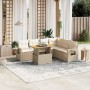 Set sofás de jardín 7 piezas y cojines ratán sintético beige en Conjuntos de jardín | Comprar online en Foru.es