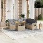 Set sofás de jardín 7 piezas y cojines ratán sintético beige en Conjuntos de jardín | Comprar online en Foru.es