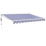 Toldo retráctil automático azul y blanco 3,5x2,5 m de , Toldos - Ref: Foro24-3154472, Precio: 298,19 €, Descuento: %