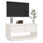 Mueble de TV de madera maciza de pino blanco 74x34x40 cm de , Muebles TV - Ref: Foro24-813840, Precio: 42,39 €, Descuento: %