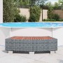 Escalón de bañera de hidromasaje ratán PE gris 92x45x25 cm de , Escaleras y rampas de piscina - Ref: Foro24-46461, Precio: 10...