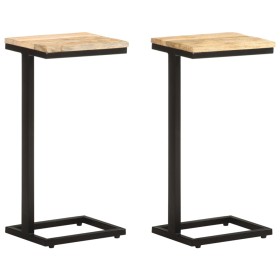 Mesitas auxiliares 2 uds madera mango rugosa 31,5x24,5x64,5 cm de , Mesas auxiliares - Ref: Foro24-321970, Precio: 110,57 €, ...