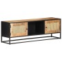 Mueble para TV madera mango rugosa y caña natural 120x30x40 cm de , Muebles TV - Ref: Foro24-323142, Precio: 292,32 €, Descue...