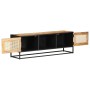Mueble para TV madera mango rugosa y caña natural 120x30x40 cm de , Muebles TV - Ref: Foro24-323142, Precio: 292,32 €, Descue...